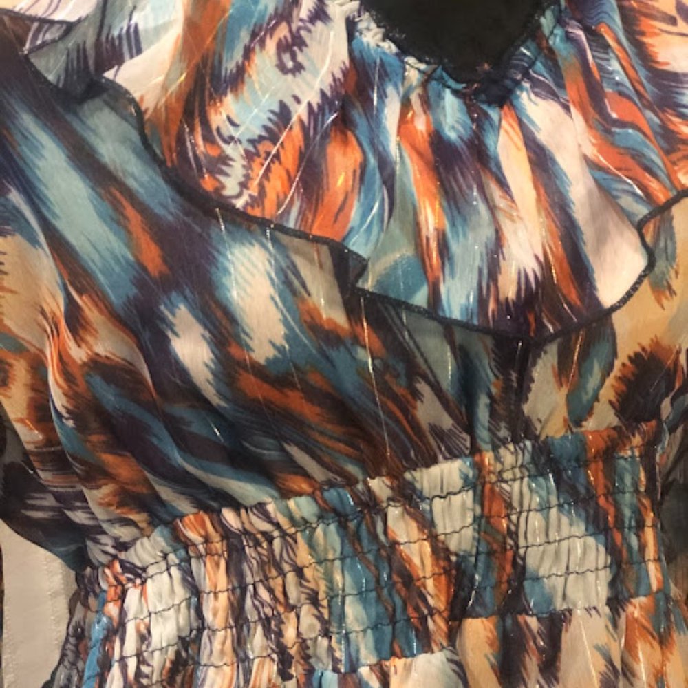 WISTERIA BLOOM RUFFLED TUNIC